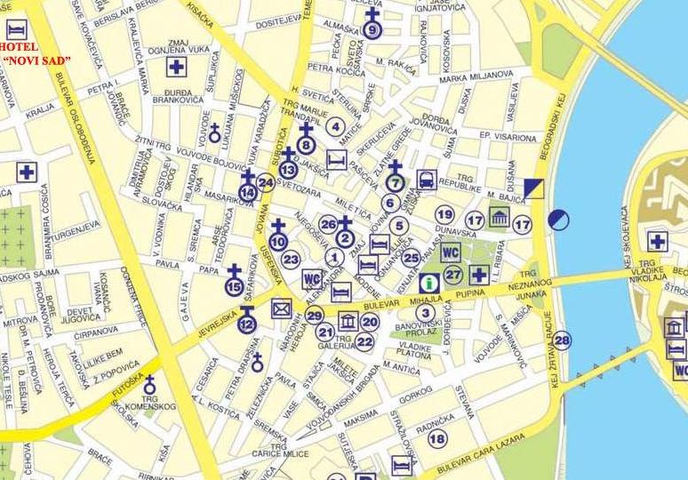Novi Sad Hotel Maps